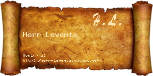 Herr Levente névjegykártya